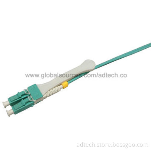 Push-Pull-Tab LC fiber optic patch cable, LC OM3 Duplex